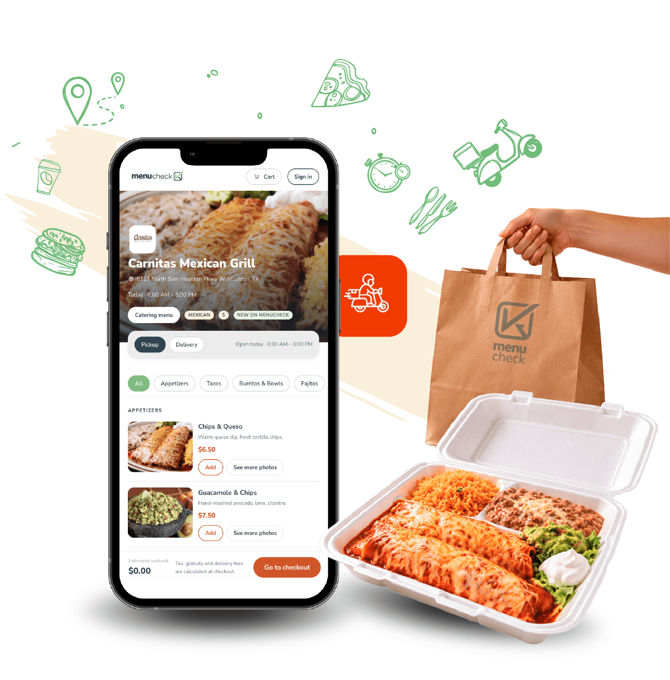 MenuCheck delivery and pickup ordering
