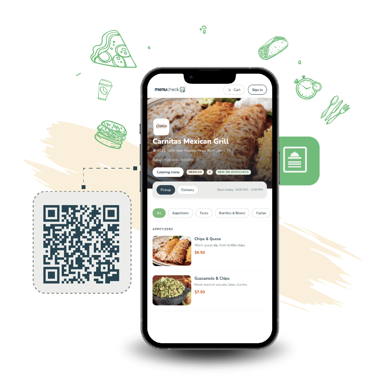 MenuCheck digital menu with QR code