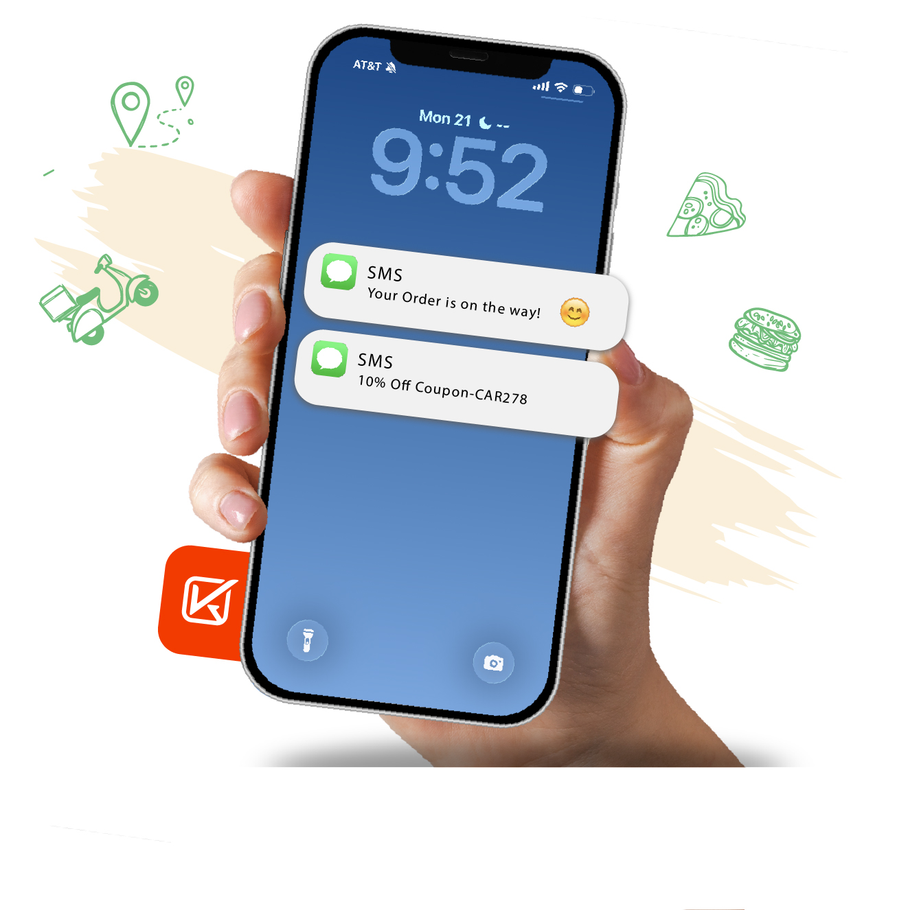 SMS marketing messages on a phone